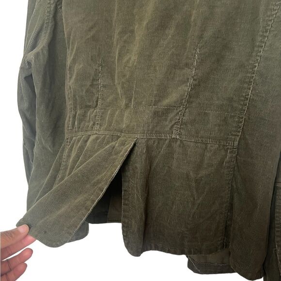 Caribbean Joe Olive Green Y2K Slouchy Corduroy Button Shacket XL - Picture 8 of 12